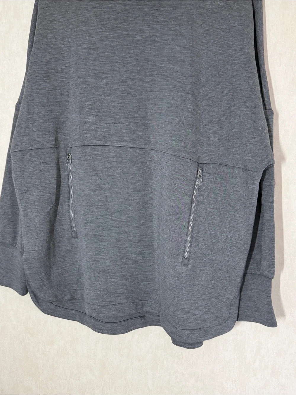 Varley Women’s Bay Sweat Pullover Lightweight Doubleface Mock Neck in Gray L